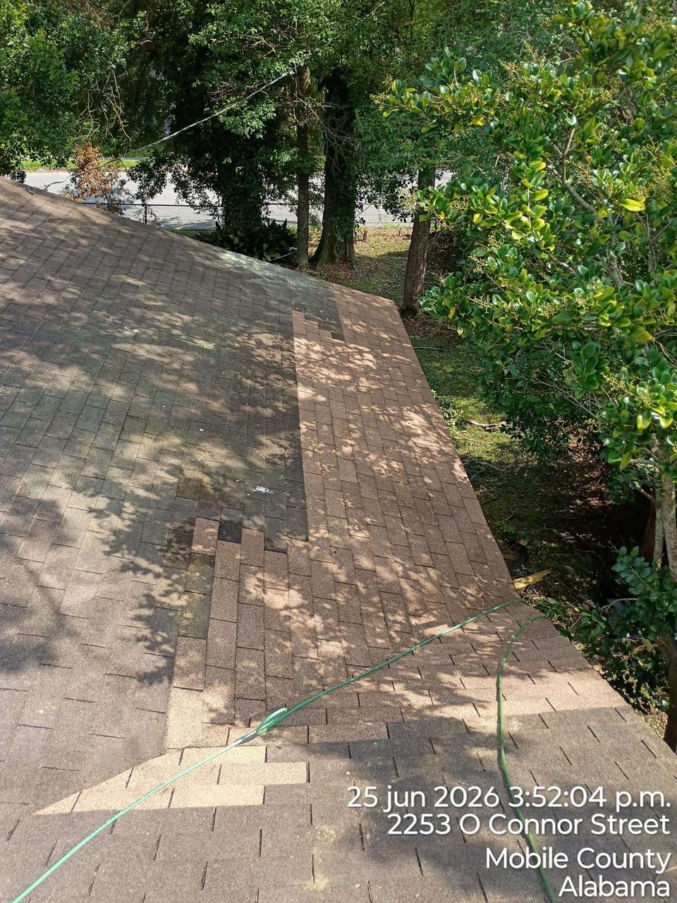 Roof repair work by A&W Roofing, June 2026